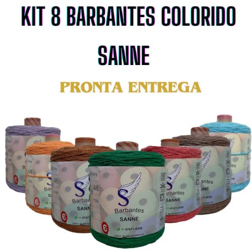 Barbantes Sanne para croche 6 fios 638g 85% Algodão 8 cores