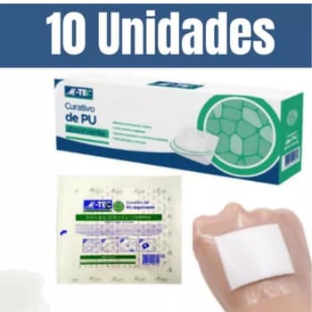 Curativo de PU Absorvente M-TEC  10 cm x 10 cm – Missner – Kit com 10 Unidades