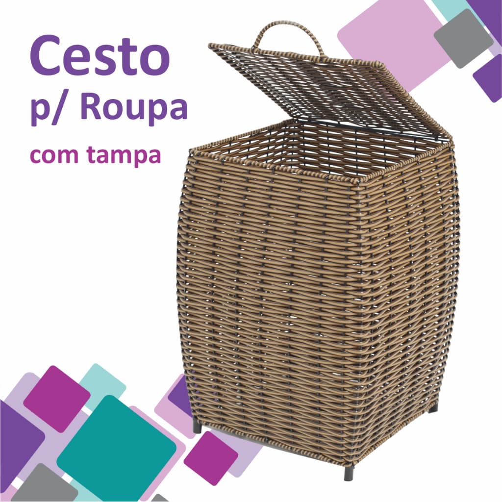 Cesto De Roupa Suja, Fibra Sintética, Roupeiro, Banheiro