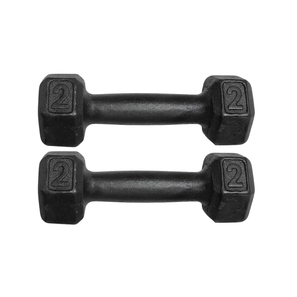 Halteres Par 2kg Sextavado Cor Preto Peso Academia Dumbell