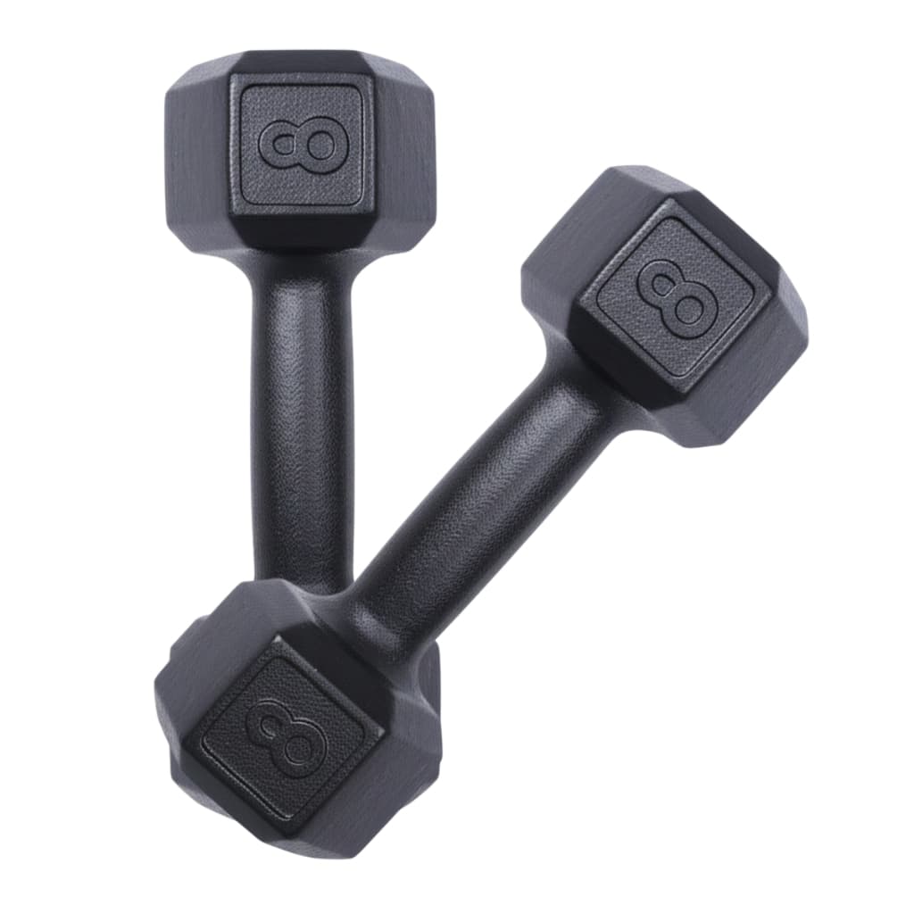 Kit com 2 Halteres Pintados Sextavado 8kg – Peso para Academia Dumbell