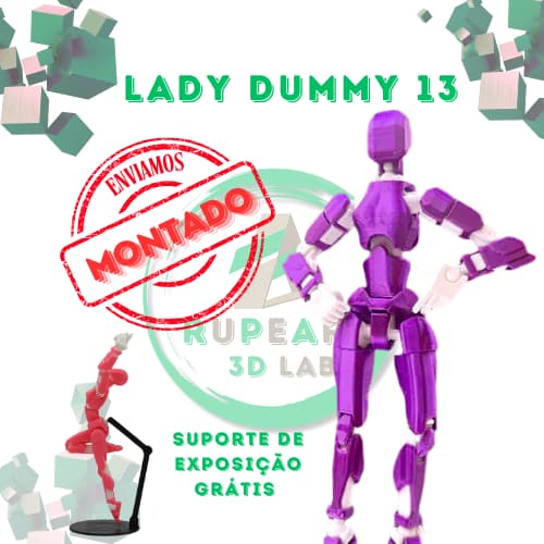 Boneco Lady 13 - Dummy Boneco Articulado # MONTADO # Action Figure Brinquedo Sensorial Varias Posições 3D