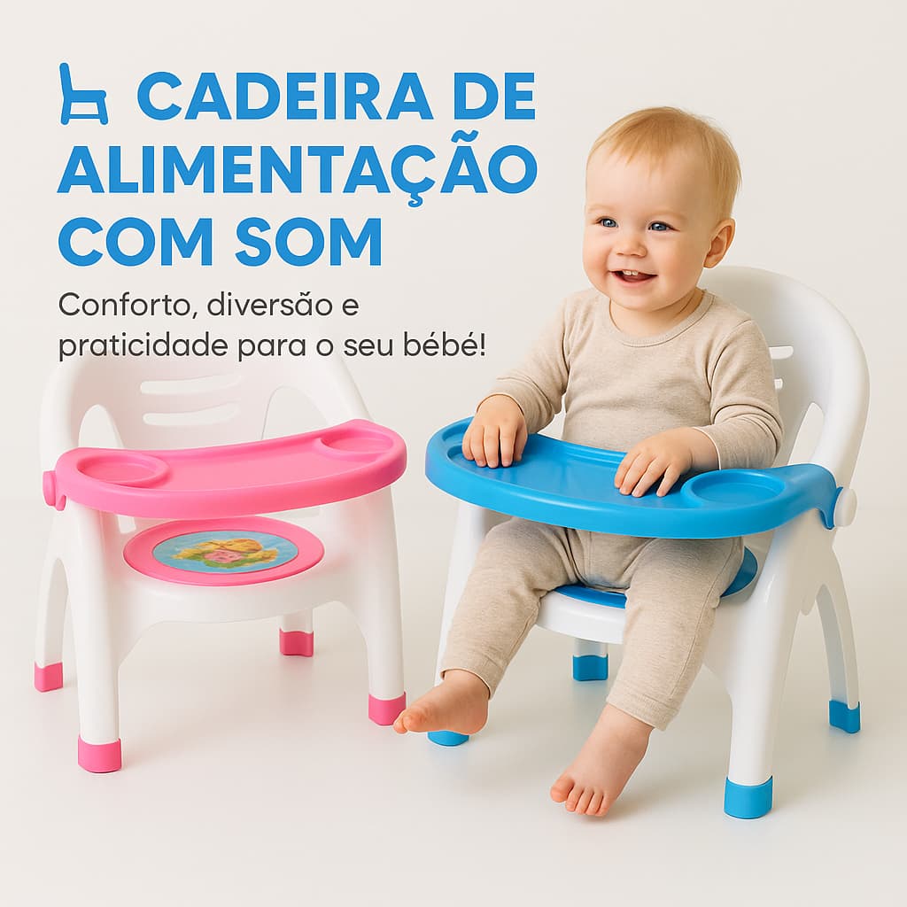 Cadeirinha De Alimentação Refeição Para Bebê Assento Com Som Bandeja Removível