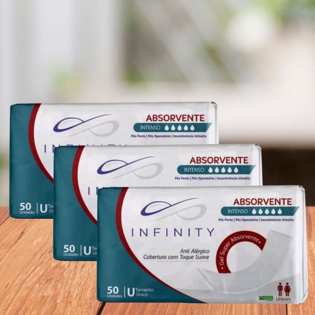 Kit Econômico Absorvente Geriátrico Adulto Infinity 150un | Uso Diário e Noturno | Incontinencia Moderada