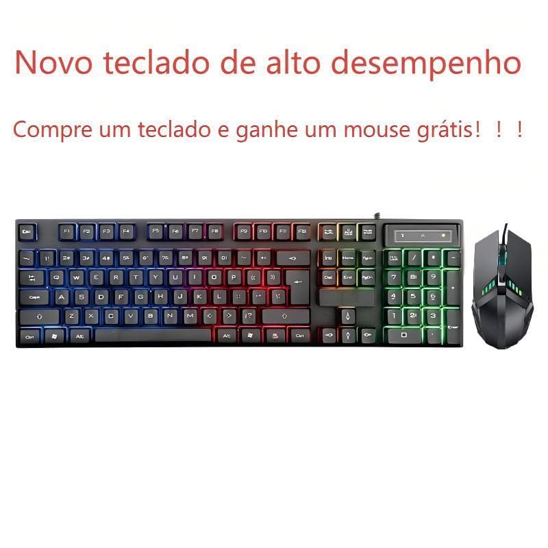 Teclado mecânico, RGB, interruptores à prova d'água, preto, versão de alto desempenho Presentear um mouse 2043/A+019
