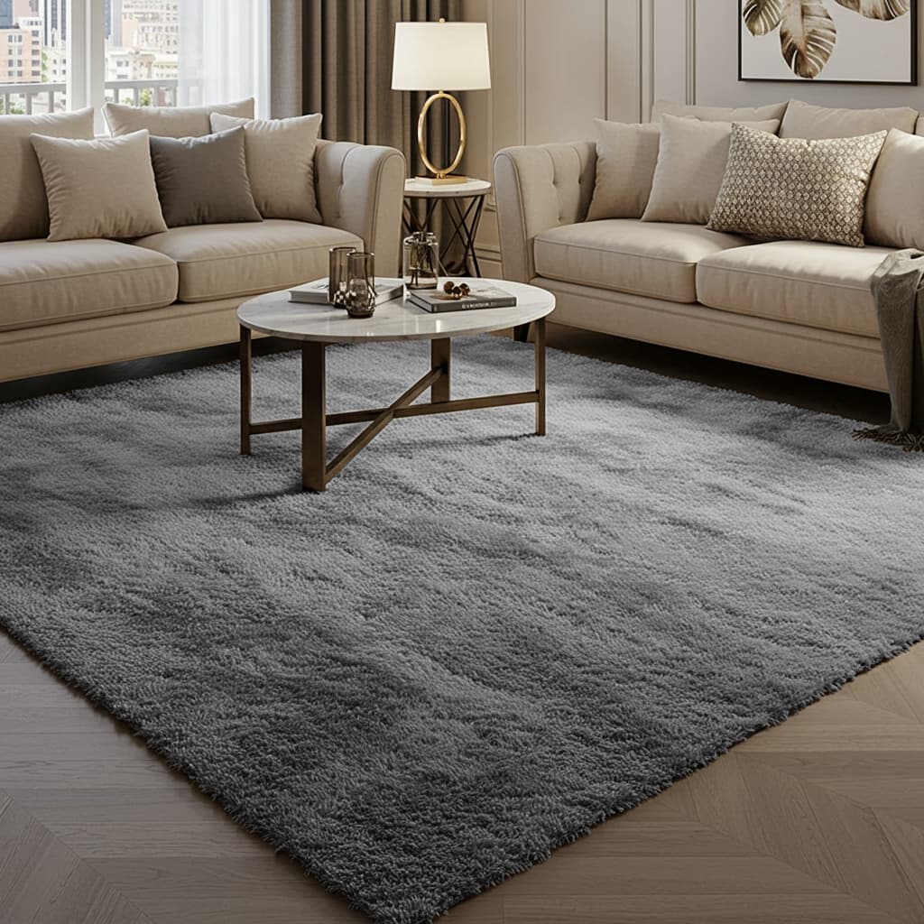 Tapete Sala 1,30m x 1,00m Peludo Fofinho Antiderrapante Macio Quarto