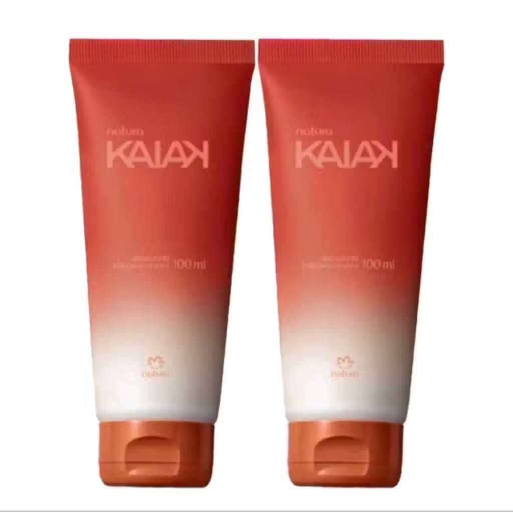 Creme Desodorante Hidratante Corporal Refrescante para o Banho Kaiak Feminino 100ml(KIT COM 02)