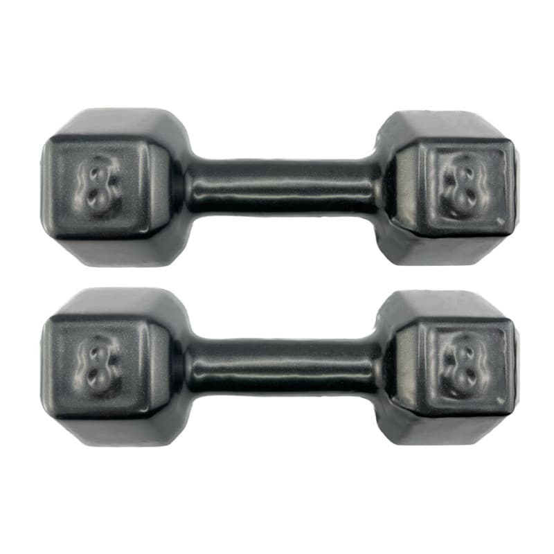Par Halter Emborrachado 8 Kg Sextavado Peso Academia Musculação Exercício Físico Treino Pesinho