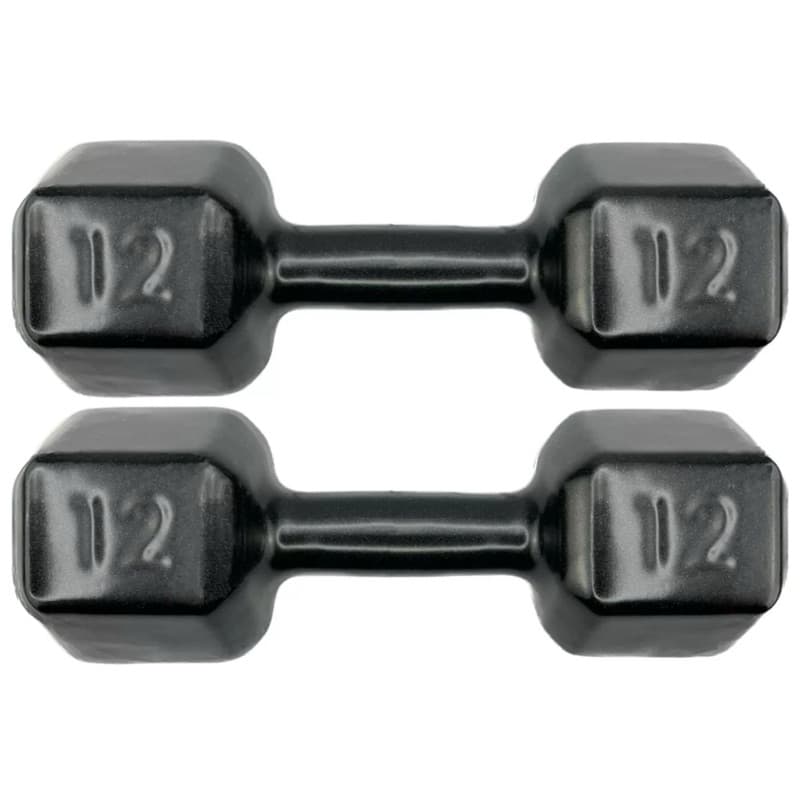 Par Halter Emborrachado 12 Kg Sextavado Peso Academia Treino Musculação Exercício