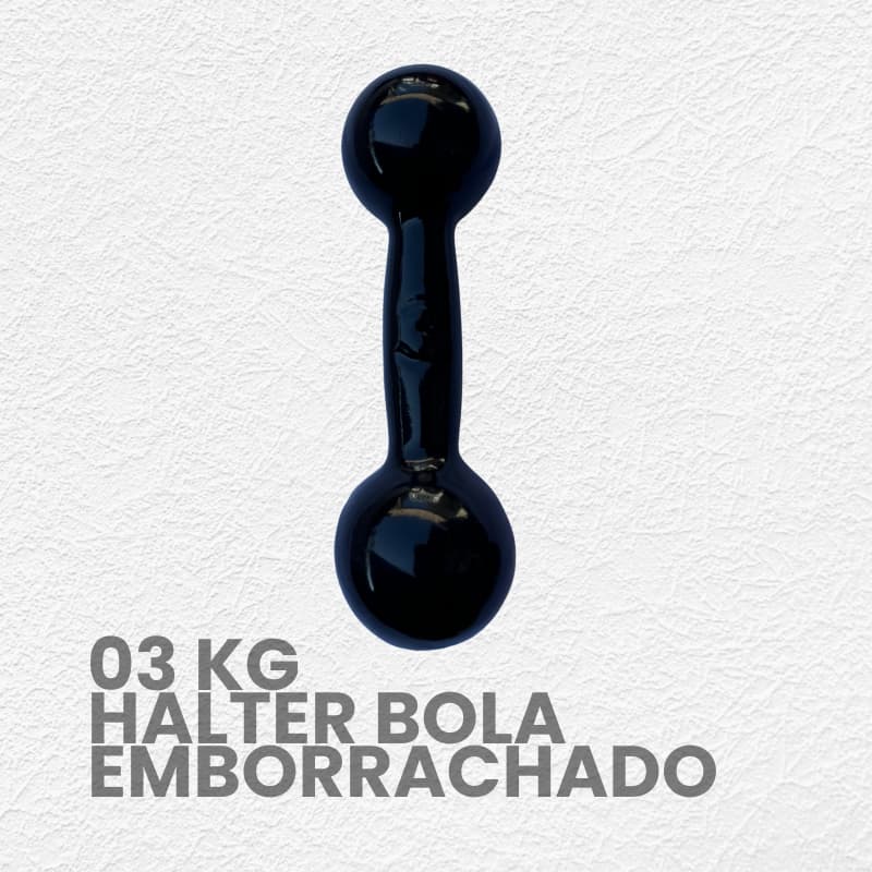 Halter Bola 3kg Emborrachado/ Peso Academia 3kg Emborrachado. 1 Unid 3kg