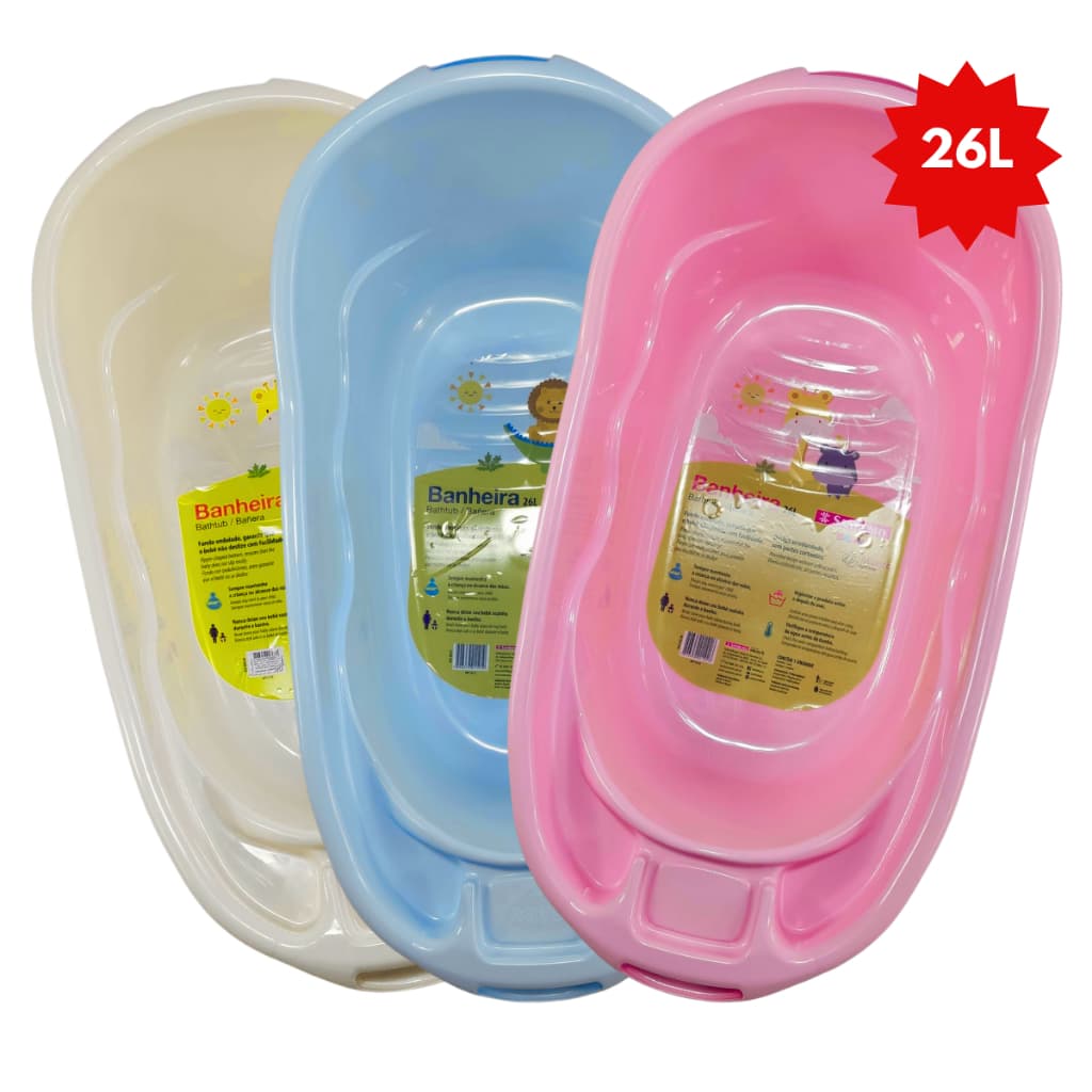 Banheira Infantil Sanremo  26 Litros para Banho do Bebê Resistente Menino Menina Cor Neutra