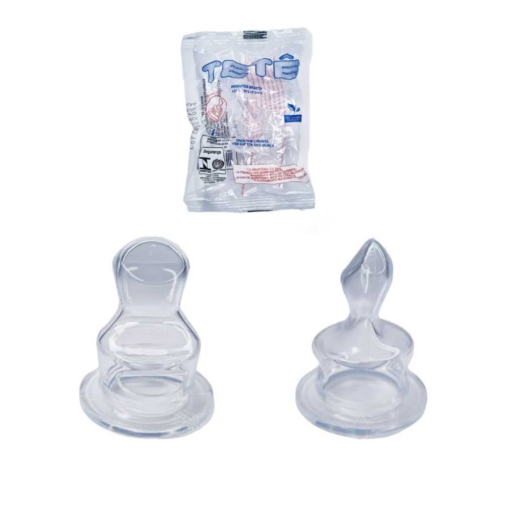 Kit 3 E 5 Bicos De Mamadeira Universal 100% Silicone Bico Ortodôntico (Chato) E Redondo