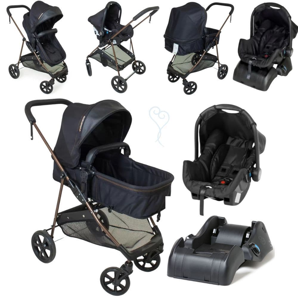 Carrinho De Bebê Berço Europeu Napoli Com Bebê Conforto Moisés E Base Travel System Galzerano