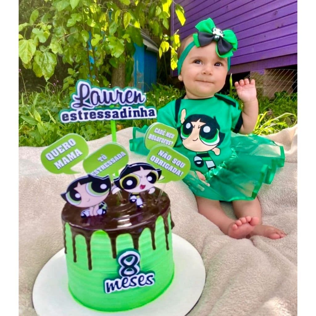 Body para bebê Docinho Body para mesversário meninas super poderosas Roupa para bebê Menina Fantasia para bebê Bori baby
