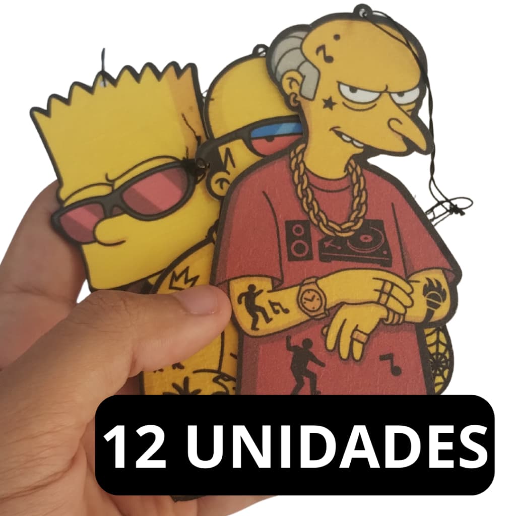12 UNIDADES Cheirinho de Carro Simpsons Bart e Homer Kit Aromatizante de carro 4/8/12
