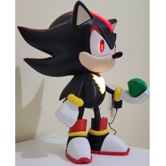 Luminária Abajur Sonic/Shadow 3D com LED – Abajur Infantil / Decoração Quarto Gamer / Decoração Quarto Geek– 31cm