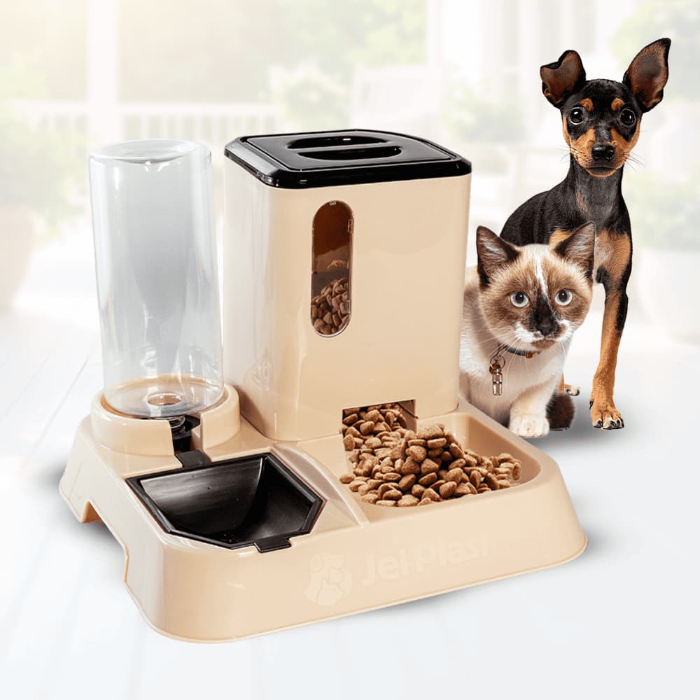 Comedouro e Bebedouro Automatico para Gatos e Cães Cachorros com Porta Ração petisco e aguá