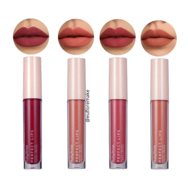 Batom Líquido Matte Perfect Lips Linha Rosa Ruby Rose FEARLESS POSITIVITY BOSS BABE SELF LOVE