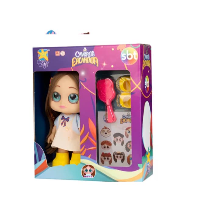 Boneca Ana Caverna Encantada Diver Toys Articulada Acessório