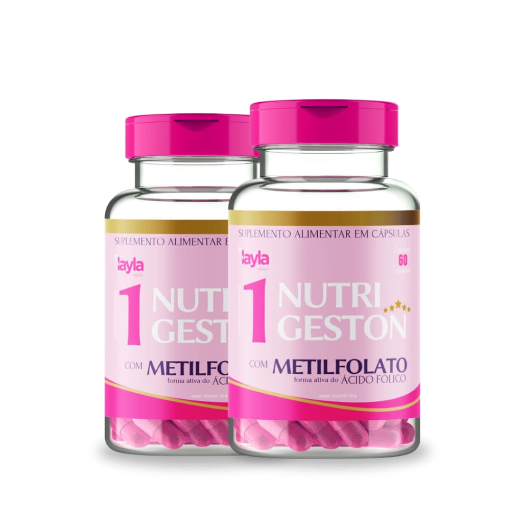 Nutrigeston1 Fertilidade para Gravidez Tentantes com Metilfolato 120 Cápsulas 2 Potes
