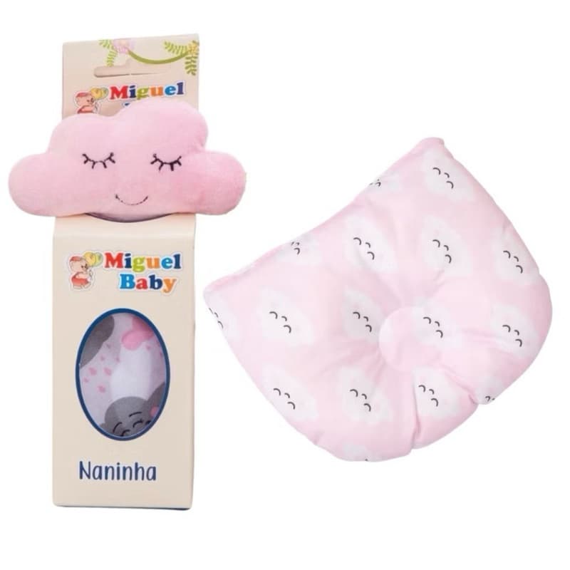Kit 2 Peças C/Paninho Naninha Com Prendedor de Chupeta + Travesseiro Anatômico Para Seu Bebê várias estampas