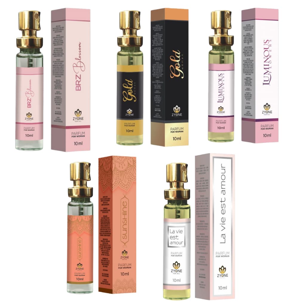 Kit 5 Perfumes Femininos 10ml Zyone - Alta Fixação - Perfume Importado Feminino