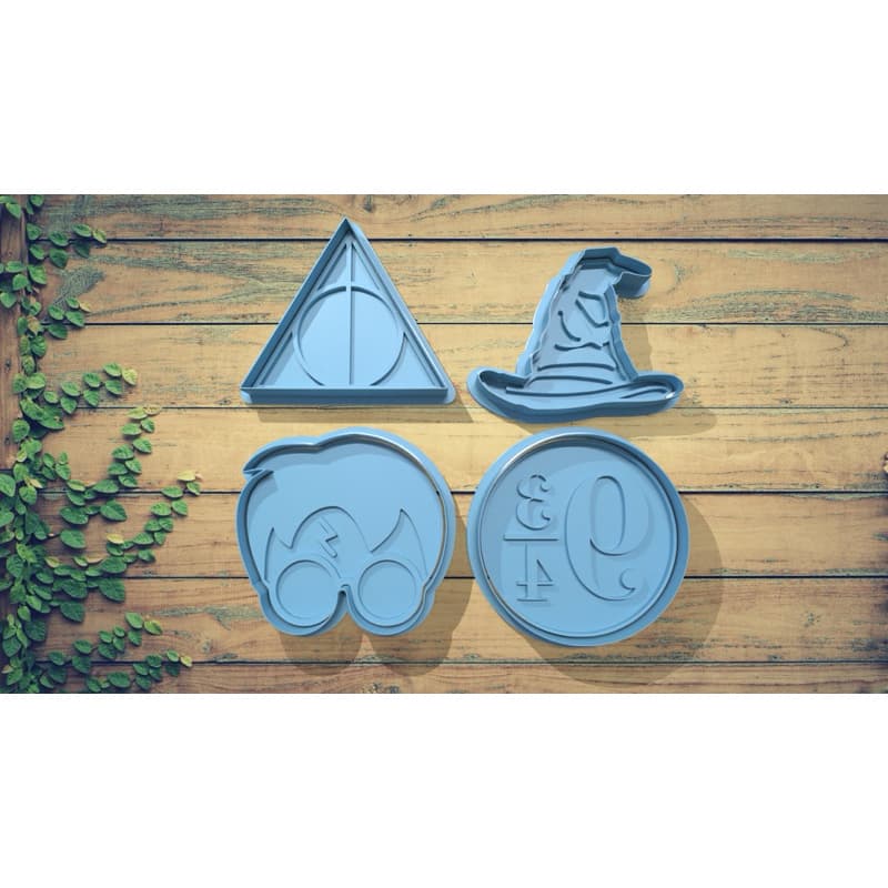 Conjunto de Cortadores Harry Potter 4 peças para biscoito ou massinha de modelar