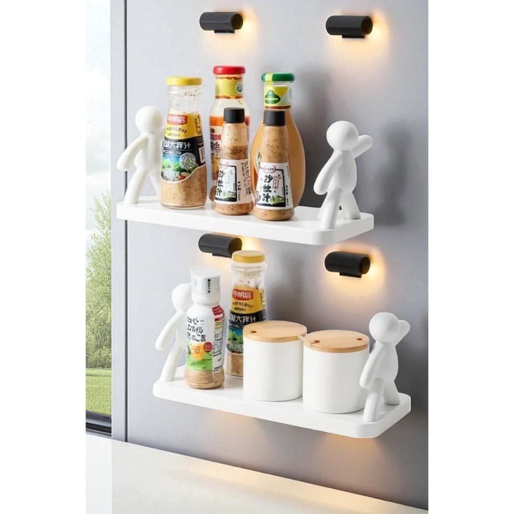Suporte de Parede Porta Shampoo – Kit 1 ou 2 Prateleiras Adesivas em Plástico