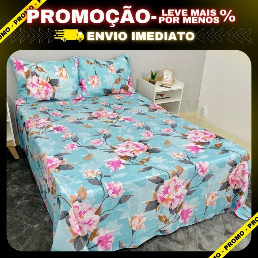 Jogo De Lençol Percal Casal Cama Box Com 2 Fronhas
