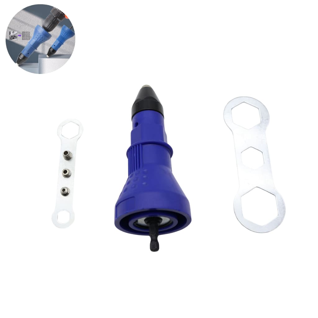 Adaptador Rebitadeira Cabeçote Suporte Rebite 4 Bicos 2.4-4.8mm Para Parafusadeira E Furadeira Prático