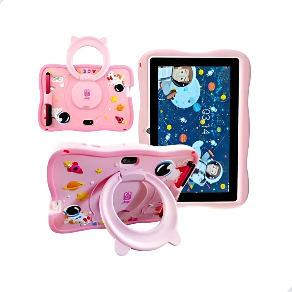 Tablet Infantil 7 polegadas Android 13 64gb Com Jogo 4gb De Ram - Rosa