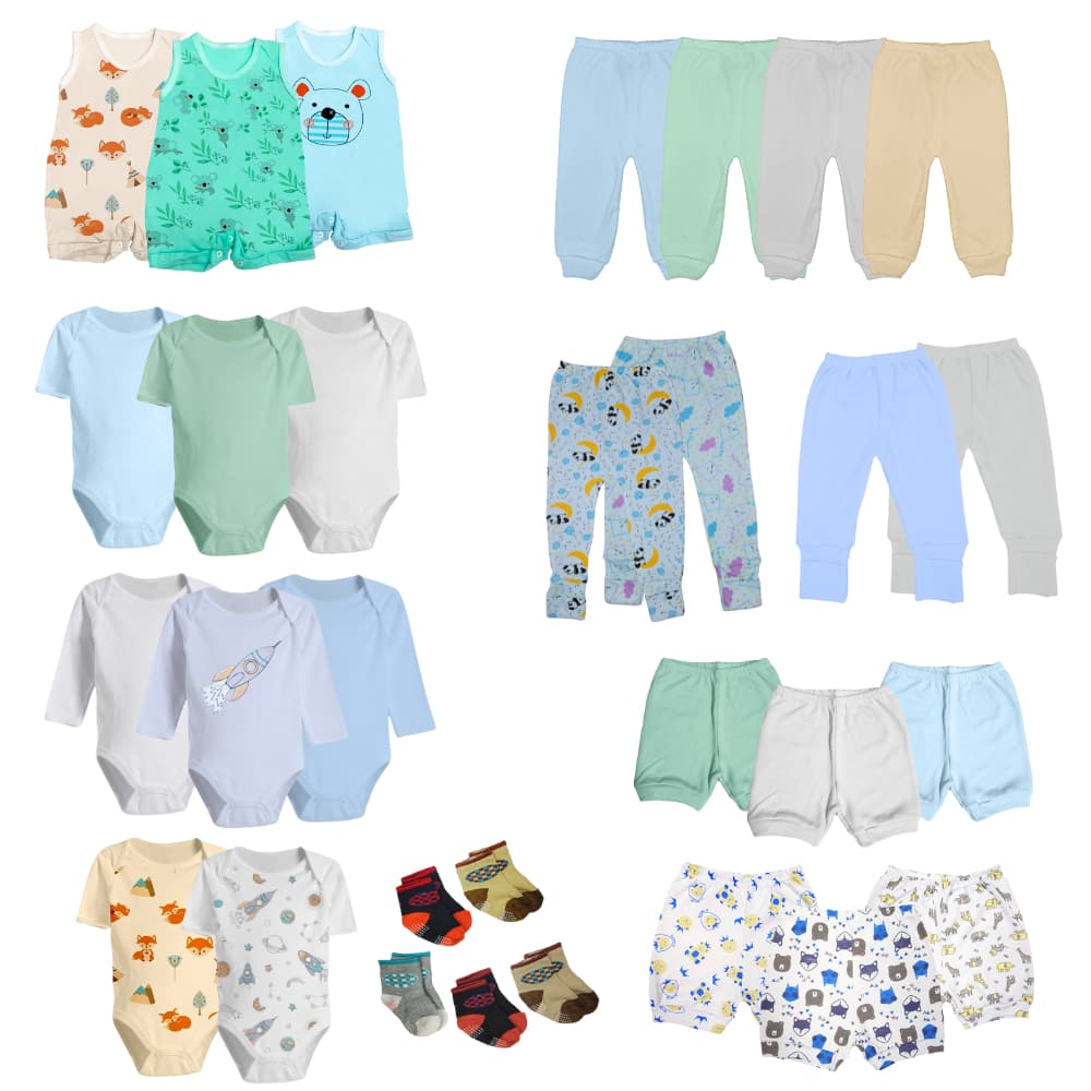 Kit 30 Peças Maternidade Enxoval Roupa Bebê Menina e Menino