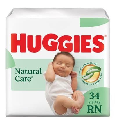 FRALDA HUGGIES NATURAL CARE (TAMANHOS A ESCOLHER)