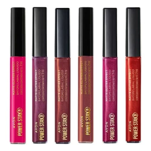 Batom Líquido  Power Stay Matte Glitter Effect  Avon 16 Horas de duração 7 ml