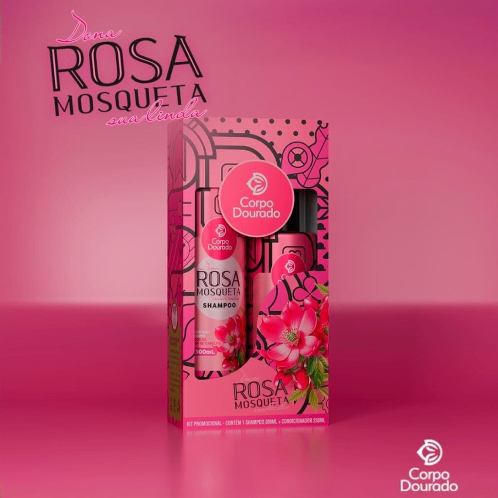 Kit Shampoo e Condicionador - Corpo Dourado - Ultra Hidratante Rosa Mosqueta