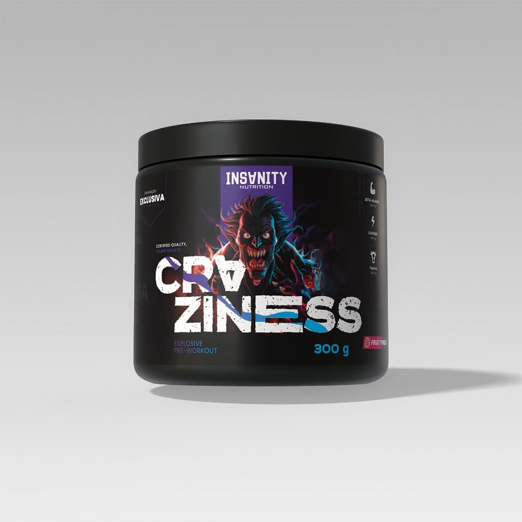 PRÉ-TREINO CRAZINESS (60 doses - 300 g) - INSANITY NUTRITION