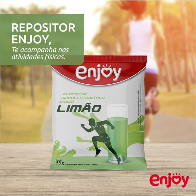 10 Sachês 55g Isotônico Hidroeletrolítico Repositor Enjoy – Hidratação Rápida