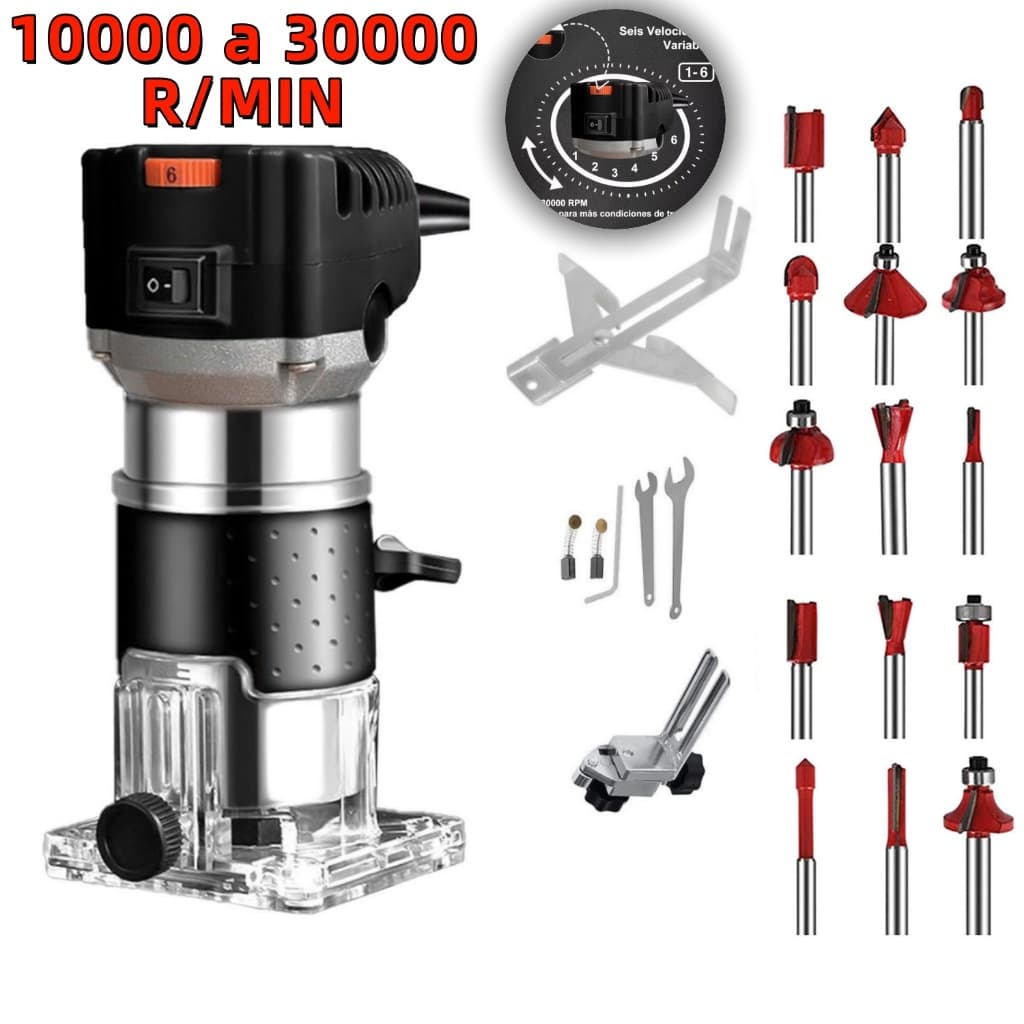 Tupia  Laminadora Variável 800w+ Jogo De Fresas 15 Pç Dobevi（110V/220V）Tupia Elétrica