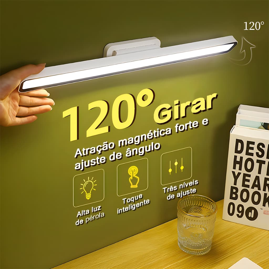 45CM Luminária De Led Sobrepor Bastão Recarregável Sem Fio Com Suporte Magnético E Touch