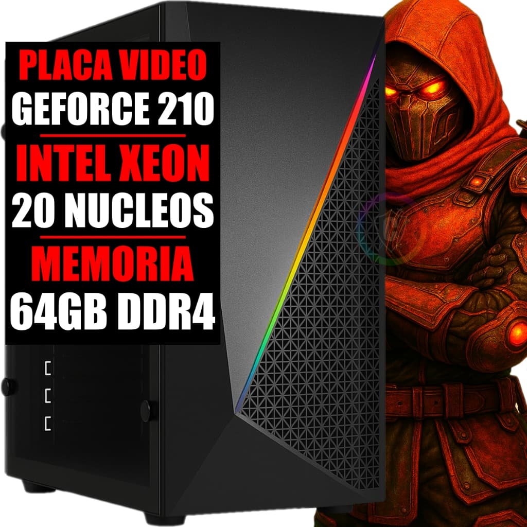 Pc Gamer Intel Xeon 24 Núcleos / 64gb Ddr4 / GeForce 210 / Ssd 480gb