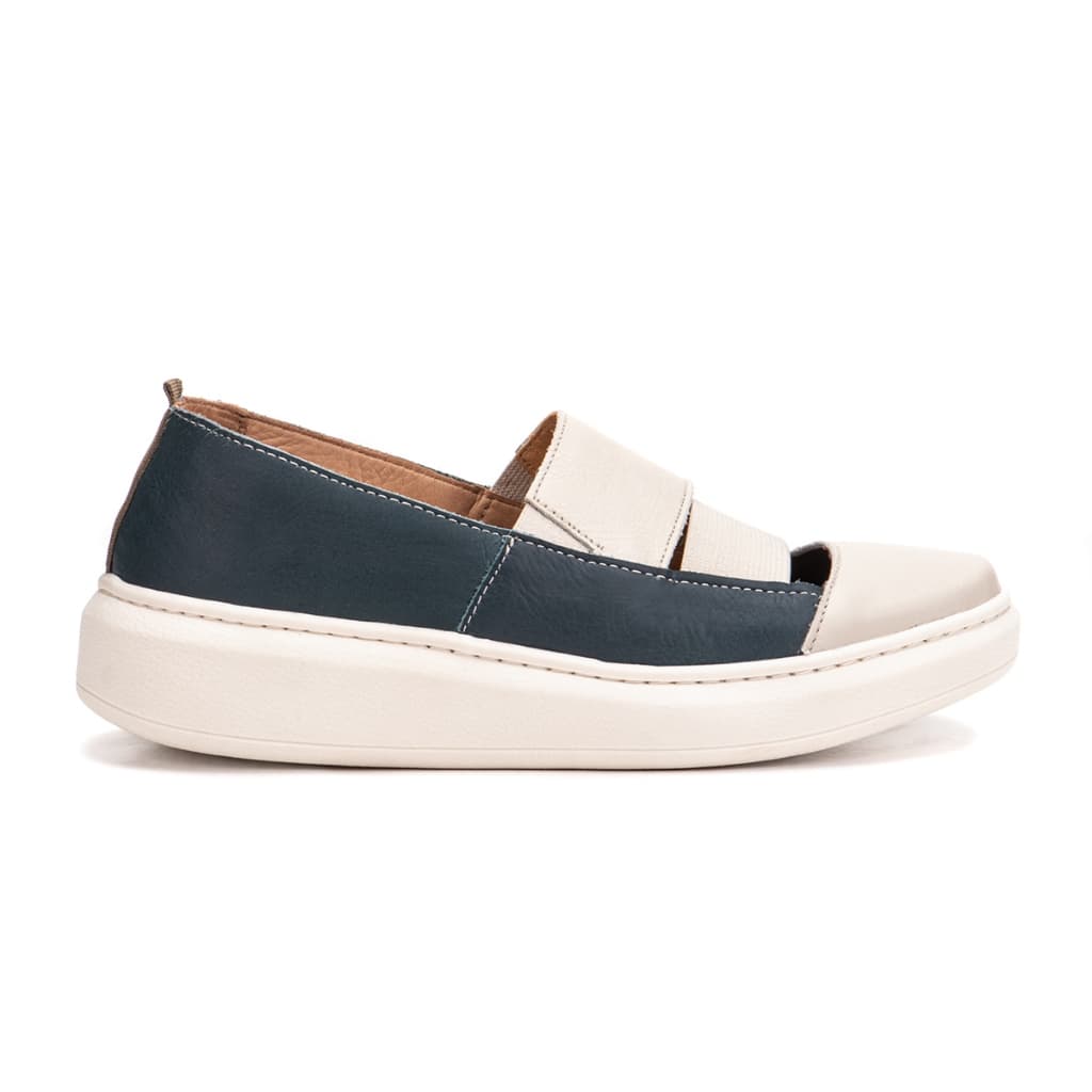 Tênis Feminino Couro Casual Moderno Calce Fácil Versátil Confortável Kifer Shoes