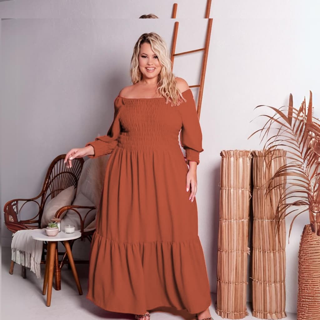 Vestido longo feminino outono inverno festa junina arraial são joão vestido de frio