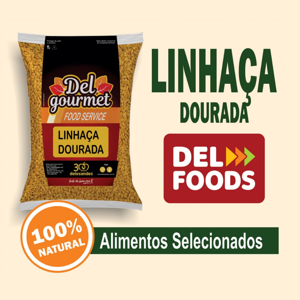 Linhaça Dourada. 100% Natural Rica em Fibras, Ômega3, Ideal Para Dietas Saudáveis