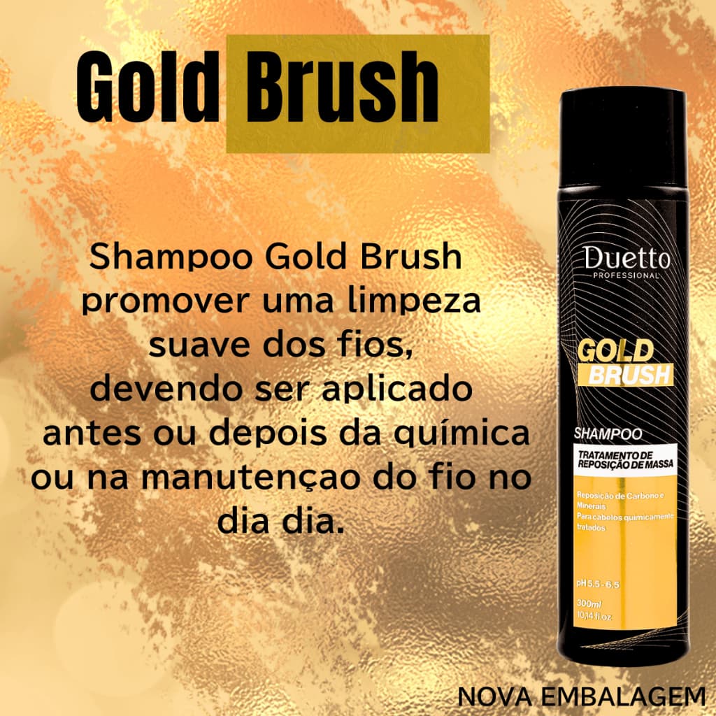 Shampoo Hidratante Gold Brush Duetto Professional 300ml