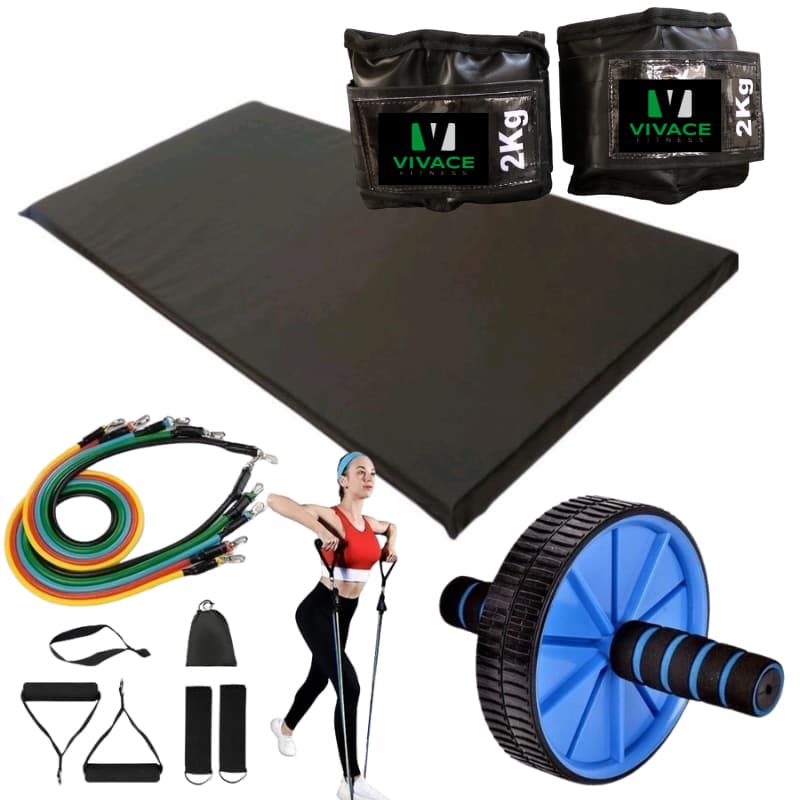 Kit Treino De Malhação Academia Em Casa - Kit C/4 Produtos Completo