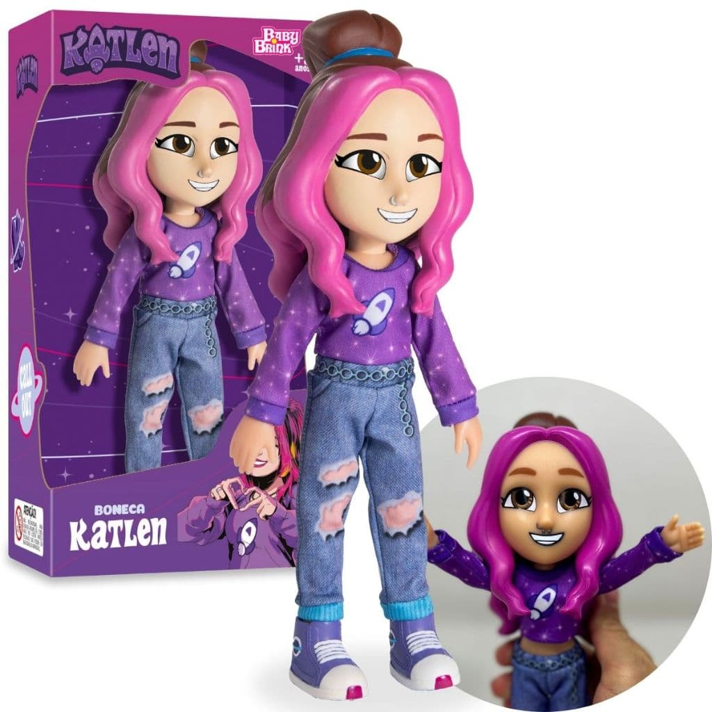 Boneca Katlen Youtuber Dos Rosa Amiga Emilly Vick Boneca Original Articulada