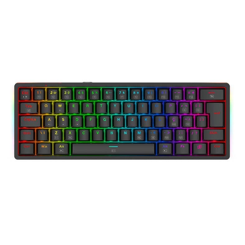 Teclado mecânico Redragon Akali 60% RGB, Preto