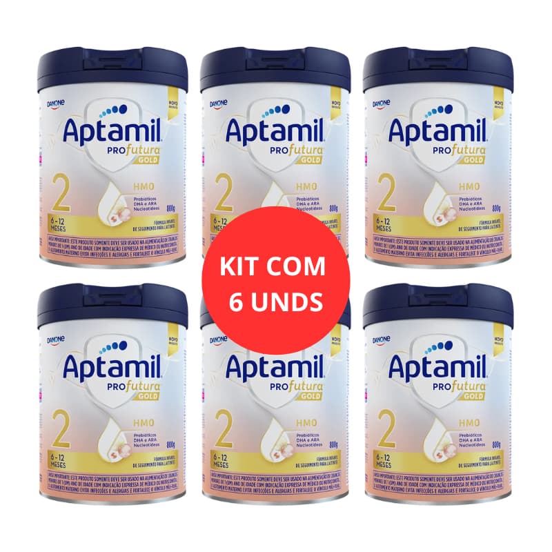 KIT C/6 FORMULA INFANTIL APTAMIL PROFUTURA GOLD 2 800G