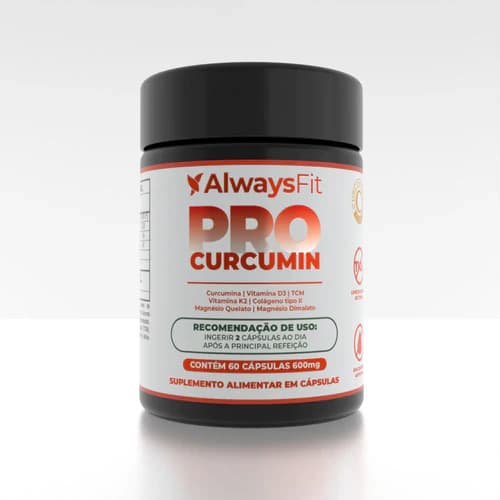 ProCurcumin C3 Complex® AlwaysFit  | Curcumina + Vitamina D3 + K2 + Magnésio + Colágeno Tipo 2 + TCM | 60 Cápsulas