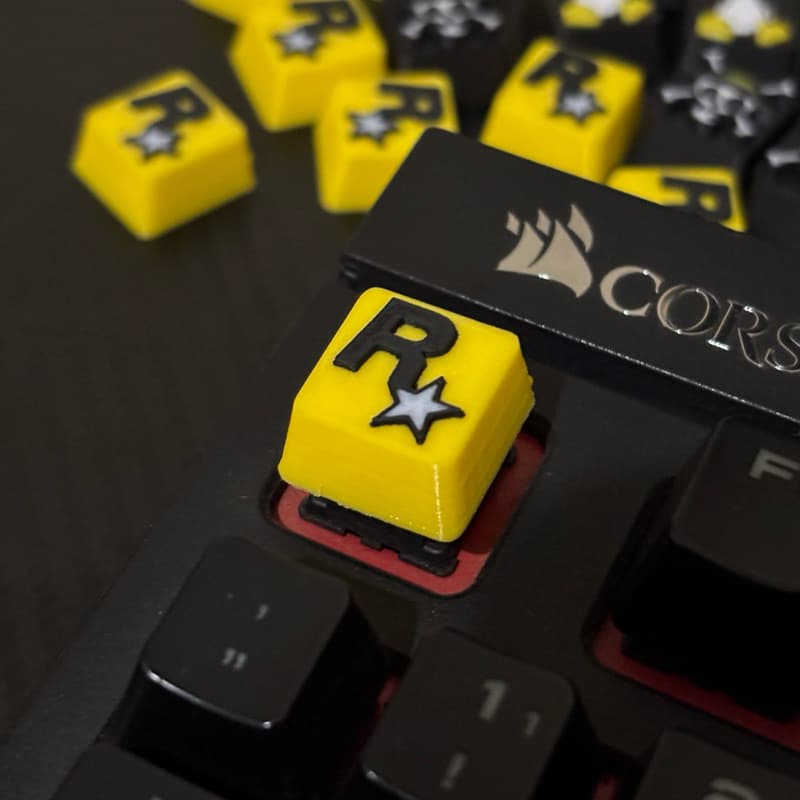 Keycap Tecla Rockstar Logo GTA para teclado mecânico